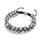 Silber Chrom x Weiß | Glitzerglas Doppelarmband